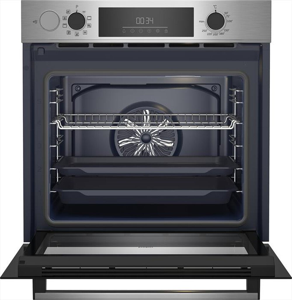 BEKO - Forno incasso elettrico BBIS12300XDE Classe A+-Inox e cristallo nero