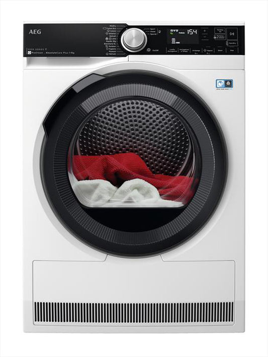 AEG - Asciugatrice TR9T94ABYS 9 kg Classe A+++-Bianco/oblò nero