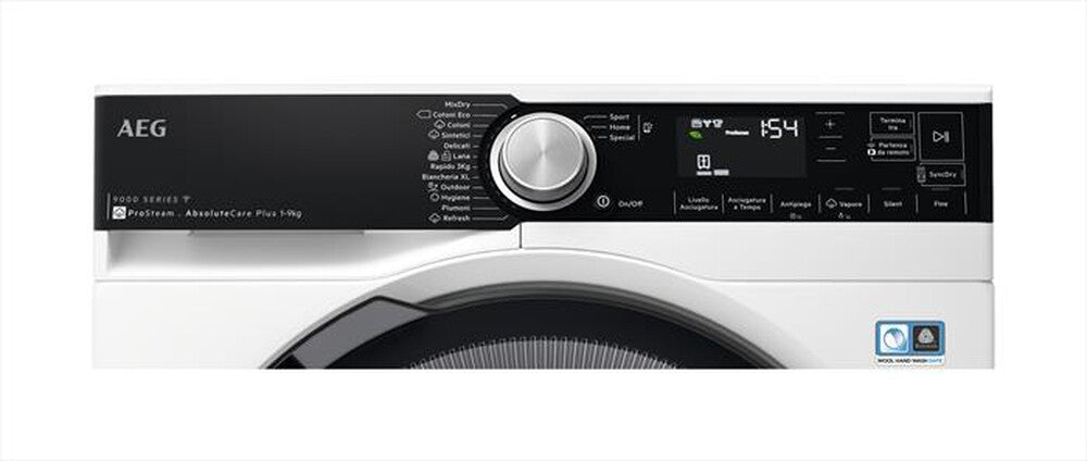 AEG - Asciugatrice TR9T94ABYS 9 kg Classe A+++-Bianco/oblò nero